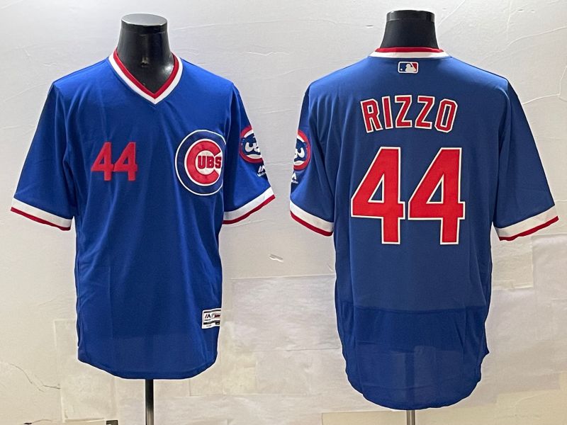 Men Chicago Cubs #44 Rizzo Blue Throwback Elite 2025 Nike MLB Jersey style 5->chicago cubs->MLB Jersey